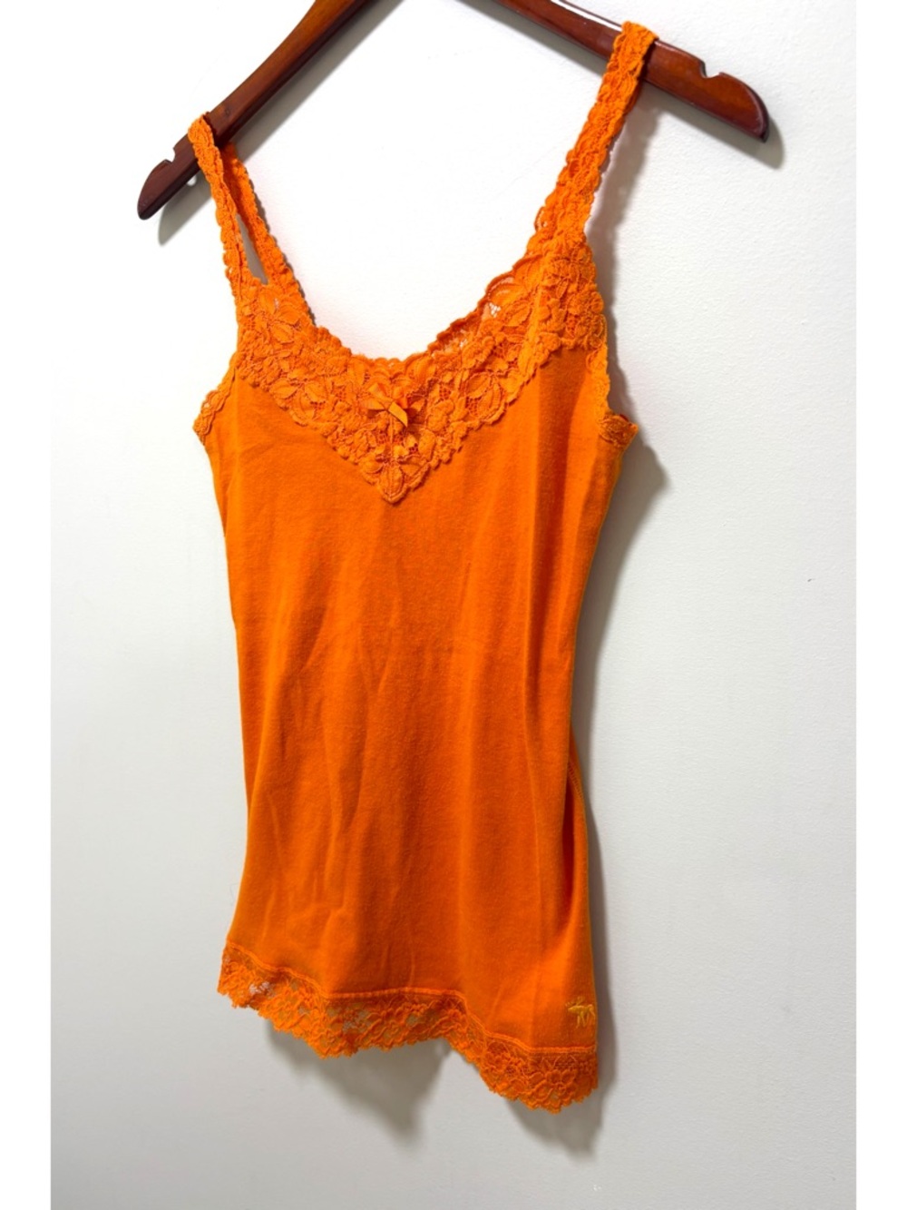 YTK Abercrombie & Fitch Tank Top Lace Cami Orange Moose Logo